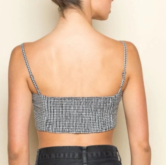 Brandy Melville Austin Gingham Halter Crop Top, OS - Picture 3 of 6